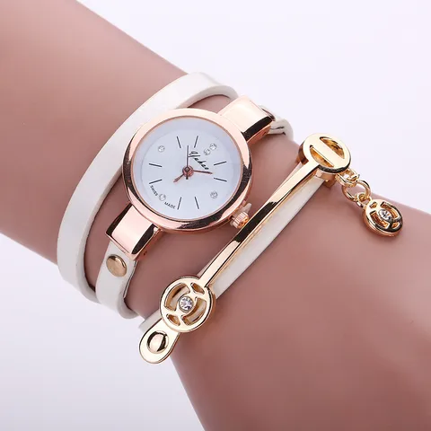 Correa De Moda Casual Pulsera De Cuerda De Tres Círculos Para Mujer Reloj De Moda De Cuarzo Al Por Mayor