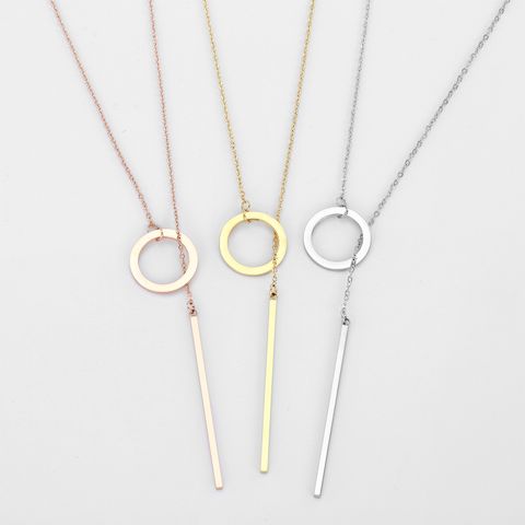 Fashion Geometric Round Stainless Steel Necklace Clavicle Chain Wholesale
