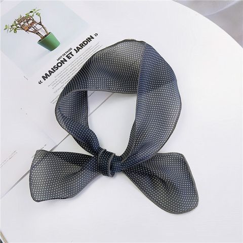 New Small Dot Silk Scarf For Women Spring And Autumn Summer Small Scarf Fashion All-matching Small Silk Scarf Organza Scarf Variety Ribbon