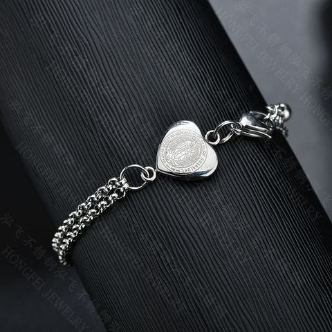 Titanium&stainless Steel Punk Sweetheart Bracelet  (steel Color) Nhhf0965-steel-color