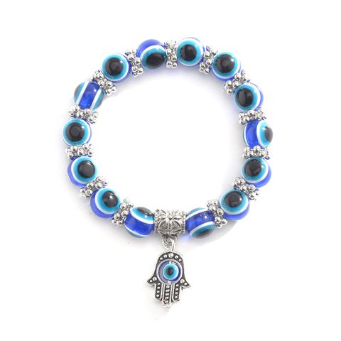 Bracelet Rétro Perle Oeil Bleu Fatima Fashion Evil Eye En Gros