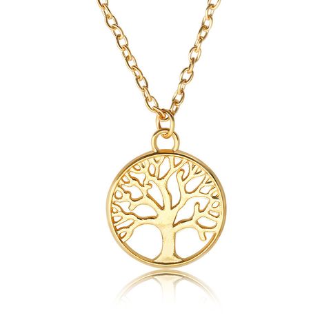Fashion Retro Tree Of Life Pendant Alloy Ladies Peace Tree Necklace Clavicle Chain
