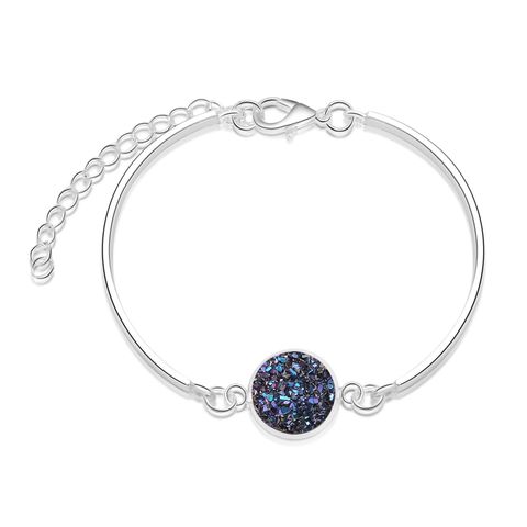 Fashion Hot-selling Alloy Silver Round  Crystal Love Natural Stone  Bracelet