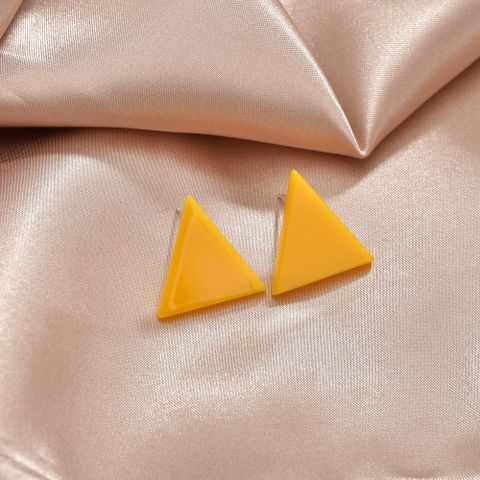 Fashion Triangle Summer Style Color Acrylic Small Geometric Earrings For Women