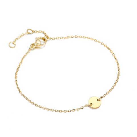 Fashion Geometric Stainless Steel 14K Gold Plated No Inlaid Bracelets In Bulk