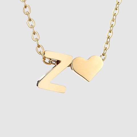 Stainless Steel Titanium Steel 14K Gold Plated Fashion Plating Letter Necklace