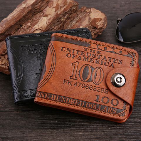 New Pressure Change Short Retro Magnetic Buckle Dollar Pattern Men's Wallet Wholesale