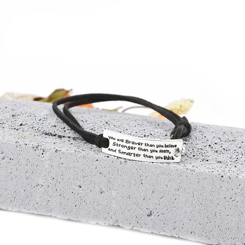 Foreign Trade Popular Style Square Tag Bracelet You Are Braver Than Girl Inspirational Bracelet For Women