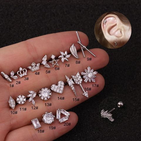 Ear Cartilage Rings & Studs Ethnic Style Flower 316 Stainless Steel  Copper
