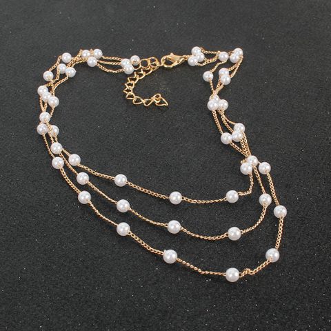 Bohemian Style Simple Multi-layer Pearl Fashion Necklace Wholesale