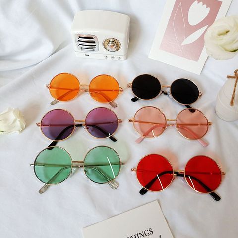 Retro Color Lens Children Sunglasses Anti-uv Glasses