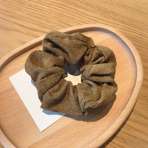 Retro Autumn And Winter Corduroy Hair Ring Fabric Simple Hair Scrunchies Wholesale