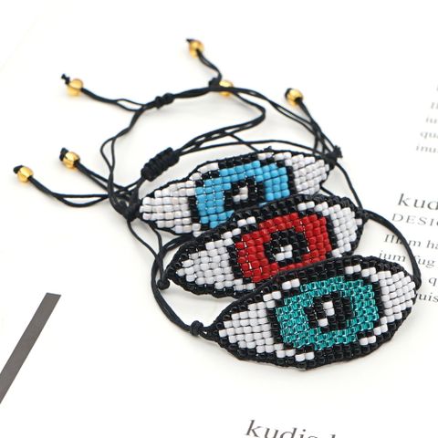Halloween Devil Eyes Ethnic Style Mgb Rice Beads Hand-woven Bracelet
