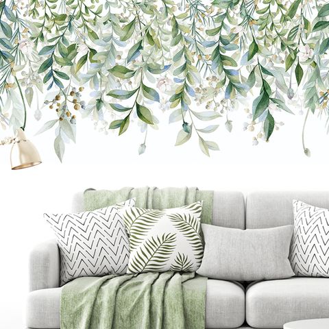 Hot Sale Meandering Green Plants Spring Is Full Of Removable Pvc Wall Stickers Decoration