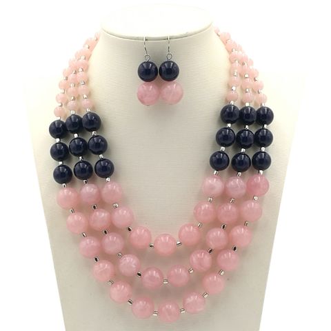 Occident And The United States Resin  Necklace (pink)  Nhct0082-pink