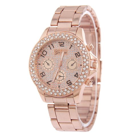 Leisure Ordinary Glass Mirror Alloy Watch (rose Alloy) Nhsy0571