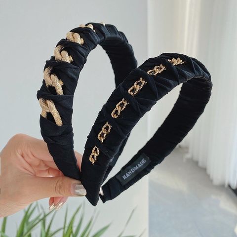 Hot Selling Fashion Alloy Chain Headband Braided Wide-sided Knotted Headband