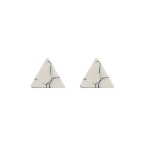 New Korean Simple Marble Black  White Turquoise Wild Round Triangle Earrings For Women