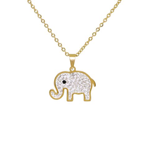Fashion New Stainless Steel Elephant Pendant Necklace For Women