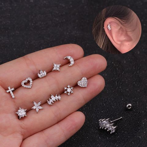Ear Cartilage Rings & Studs Fashion Crown Copper Plating