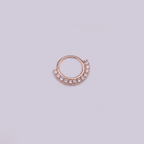 Hot Sale Zircon Nose Ring Micro-inlaid Round Nasal Septum Ear Bone  Wholesale