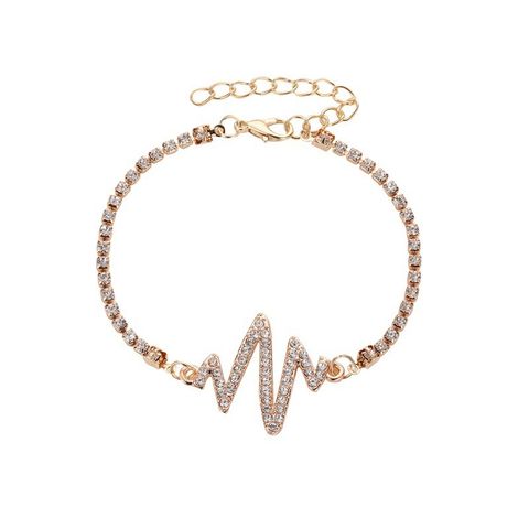 New Flash Diamond Heartbeat Simple Lightning Frequency Alloy Bracelet For Women