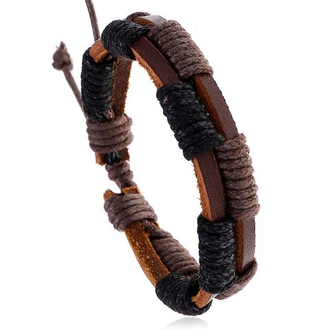 Simple Retro Woven Cowhide Bracelet