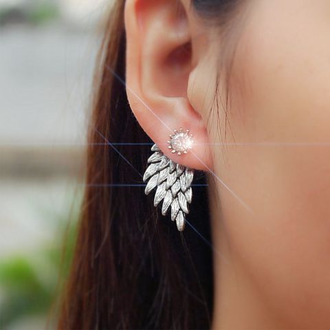Fashion Geometric Plating Alloy Artificial Gemstones Earrings