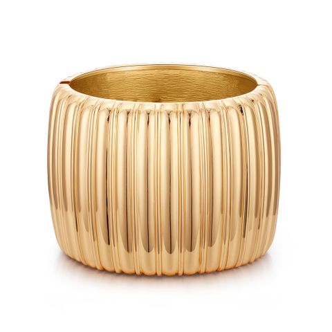 Gold-plated Wide Side Glossy Bracelet