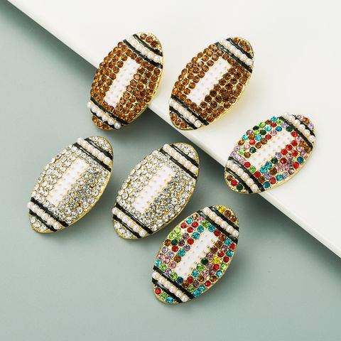 Fashion Diamond Alloy Artificial Gemstones Earrings