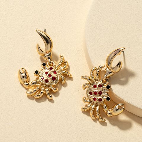 Creative Diamond Small Crab Earrings