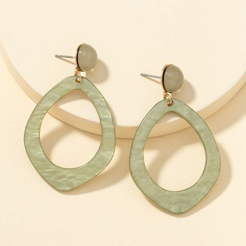Simple Green Acrylic Pattern Earrings