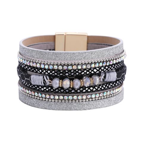 Bohemian Wide Edge Crystal Bracelet