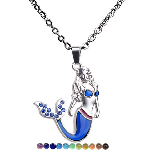 Lady Printing Stainless Steel Alloy Plating Rhinestones Women'S Necklace