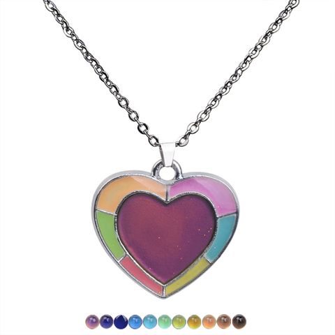 Fluorescent Luminous Butterfly Heart Pendant Color Changing Necklace