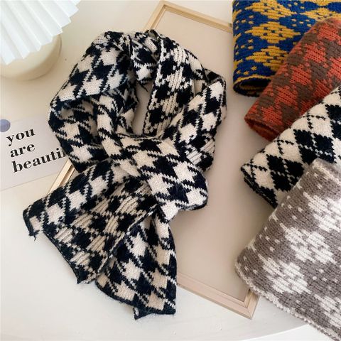 Small Knitted Wool Scarf For Women Autumn And Winter Fashion Thickened Warm Double-sided Two-purpose Long Scarf For Students