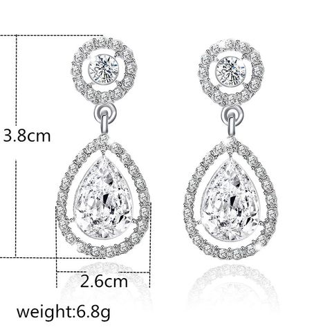 Simple Personality Diamond-studded Water Drop Long Earrings