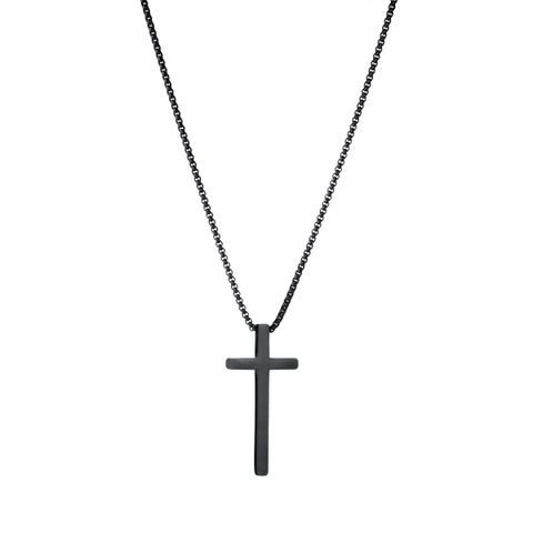 Fashion Cross Titanium Steel Plating Pendant Necklace