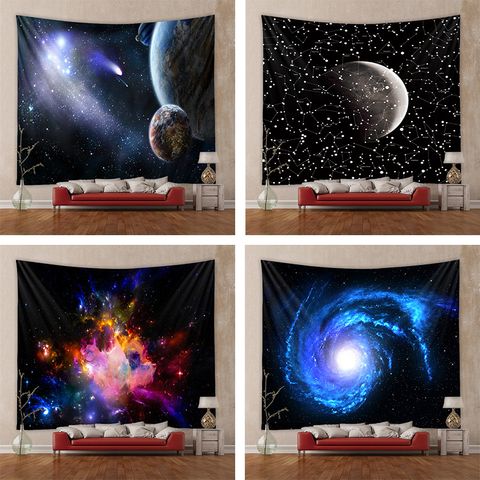 Starry Sky System Hanging Cloth Background Cloth Universe Starry Sky Moon Black Hole Tapestry Decorative Cloth