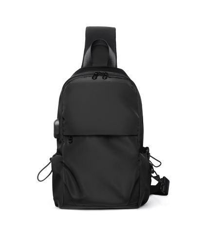 New Polyester Gray Chest Bag Usb Charging Tablet Shoulder Bag Diagonal Bag Wholesale