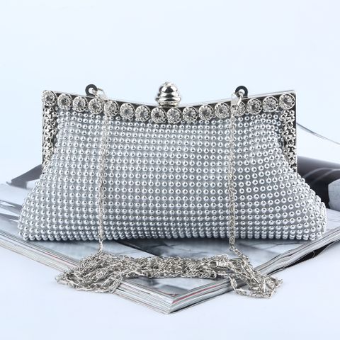 Black Gold Silver Solid Color Evening Bags