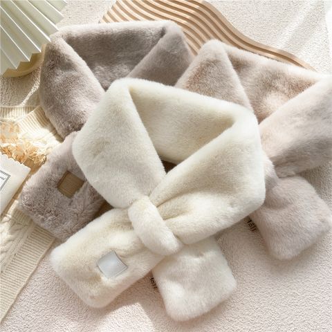 Cross Scarf Winter Korean Version Rabbit Fur Collar Thickening Warm Plush Fashion Scarf