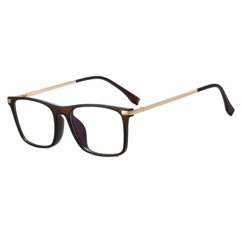 New Business Men Retro Square Frame Glasses Anti-blue Light Flat Glasses Can Be Equipped With Myopia Glasses