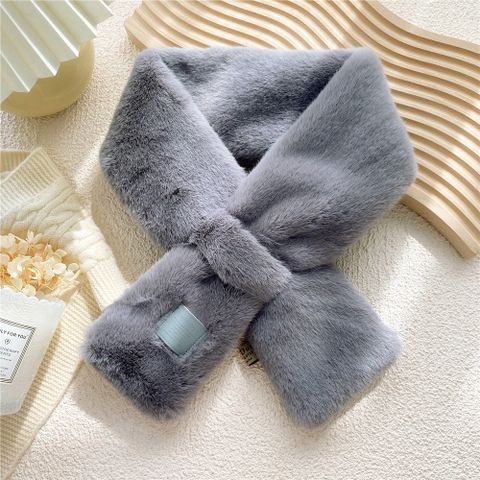 Cross Scarf Winter Korean Version Rabbit Fur Collar Thickening Warm Plush Fashion Scarf