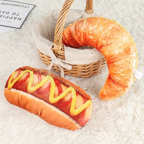 Simulation Hot Dog Baguette Squeeze Sound Bite-resistant Anti-boring Toy Interactive Training Pet Supplies
