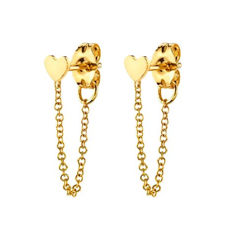 Love Tassel Earrings Fashion Trendy Heart-shaped Wild Long Earrings Symmetrical Earrings