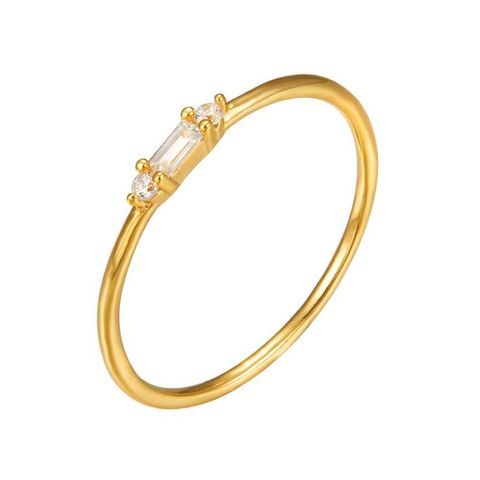 Cross-border Best-selling Stylish And Simple Personality Diamond 18k Gold Copper Ring Little Finger Ring Hipster Creative Style Ins Style Ring Female
