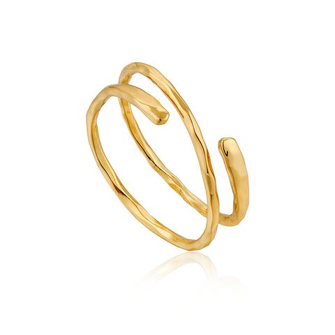 Europäische Und Amerikanische Ins Übertriebene Persönlichkeit Öffnung Kupfer Beschichtet 18k Gold Ring Mehr Schicht Iges Design Sinn All-match Mode Zeigefinger Ring Ring