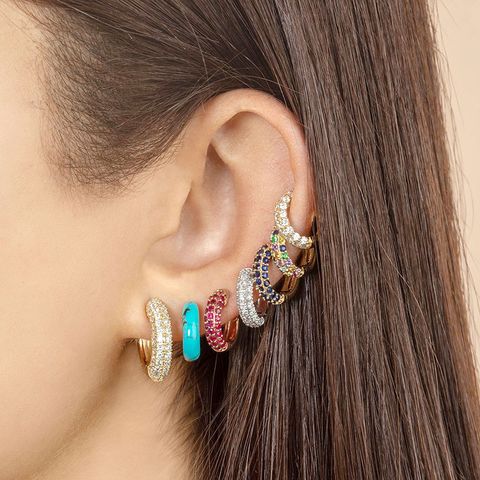 S925 Silver Needle Diamond Earrings Geometric Circle Earringspersonality Trend Niche Earrings