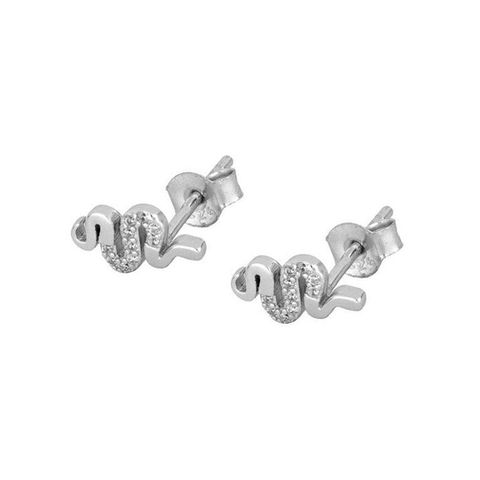 Sterling Silver Needle Europe And America Cross Border Ins Snake-shaped Diamond-embedded Small Animal Mix And Match Simple Stud Earrings Women's Fashion Trend